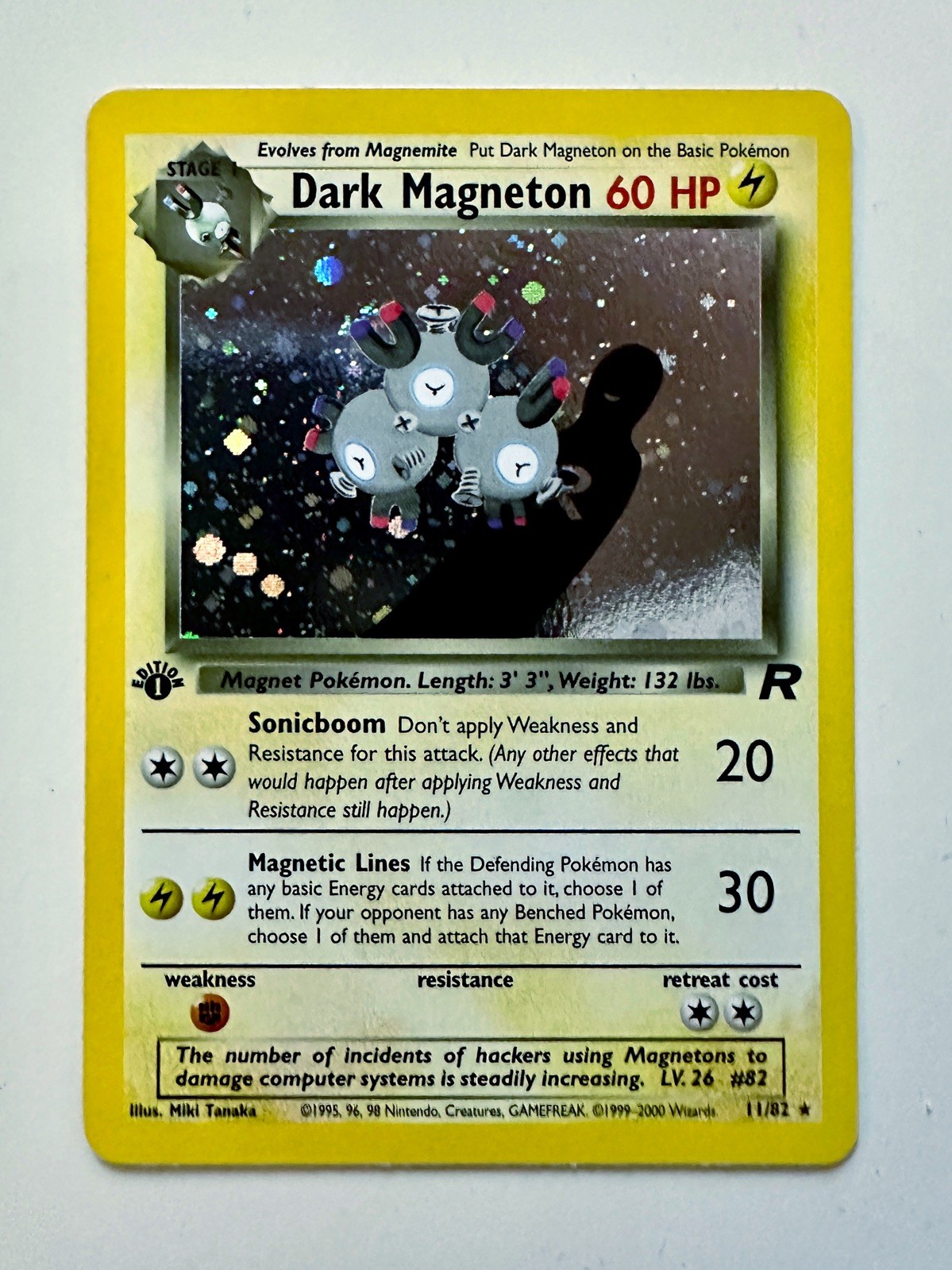 1st Edition Dark Magneton 11/82 Team Rocket 1st Edition Holo-Mint Condition