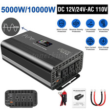 5000W/10000W Power Inverter Pure Sine Wave Vehicle 5-Outlet Port  3AC USB Type-C 