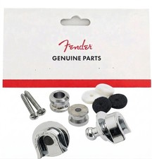 Genuine Fender CHROME Guitar  Bass Strat/Tele Straplocks Strap Locks Set Pair