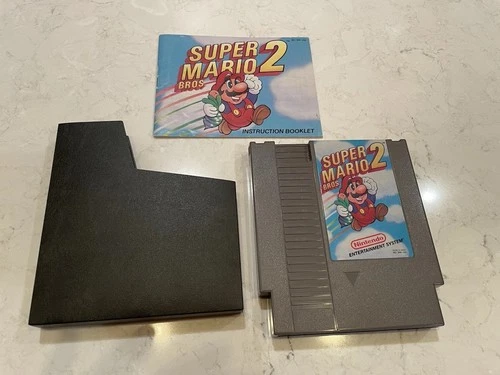 1988 SUPER MARIO BROS. 2 • WORKING w/MANUAL • VINTAGE NES NINTENDO VIDEO GAMES