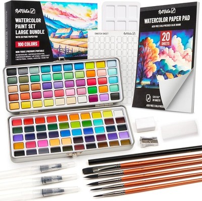Art Vista Premium Watercolor Paint Set 100 Colors Art Supplies