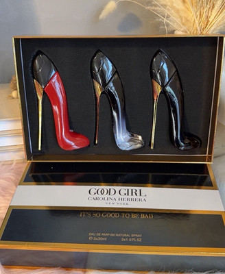 Carolina Herrera Good Girl Perfume Miniatures Set 3 Bottles High Heel Design 