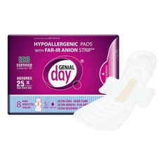 Genial Day, Super Absorbent Heavy Flow Pads, 8 Count