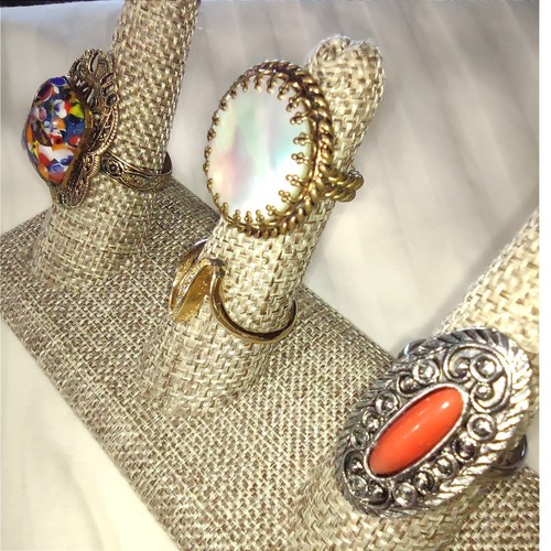Vintage Costume Rings Lot Gold/Silver Tone Adjustable Statement Rings - Picture 4 of 13