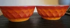 Vintage Fire King Anchor Hocking Kimberly Diamond Cereal Bowls Orange & Red (2)