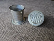 Military Collapsible Metal Drinking Cup possibly the Civil War Era? ESTATE FIND