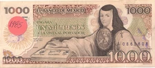 1985 Mexico Nice Circulated 1000 Pesos El Banco De Mexico Bank Notes