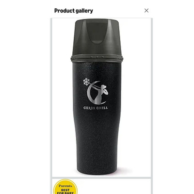 Ceres Chill Breastmilk Chiller Bottle Black 12oz BPA-Free Leak Proof Reusable 