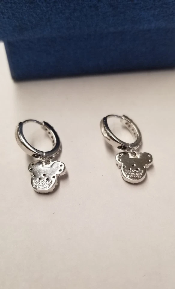 Aros Disney Minnie Mouse circonita cúbica 1,5" plata de ley Foto 4 de 4