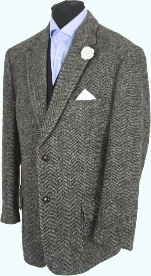 Harris Tweed Jacket Blazer 44S Herringbone Weave BARUTTI EDITION Hacking Sports - Image 3 of 4