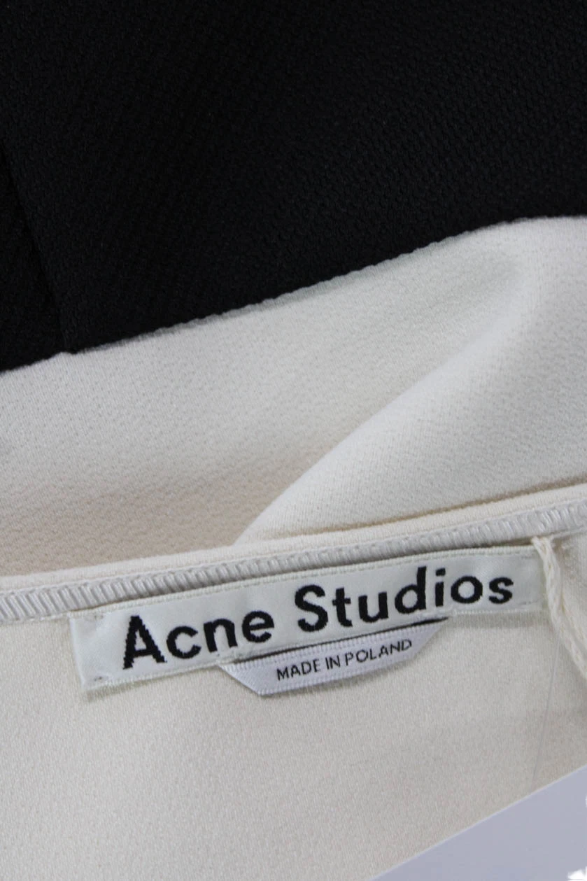 ACNE Studios abito donna senza maniche con zip nero bianco taglia 38