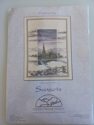 BRANDNEU, BOTHY THREADS (DERWENTWATER) SONNENUNTERGÄNGE KREUZSTICH-SET ''EVENSONG''.