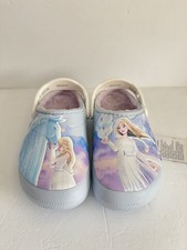 New CROCS Big Girls Disney Frozen II Faux Fur Clogs Size J3 3M
