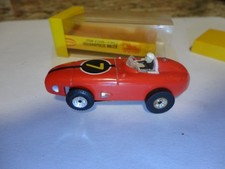 vintage aurora tjet ho slot car red indy racer 7 w/orig box/lbl