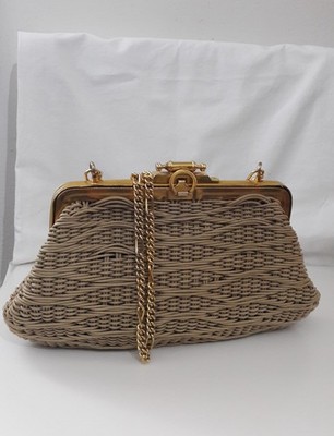 Roberta di Camerino Tasche Vintage Beige Flechtstoff Top! Original