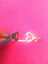 Minnie Mouse silver heart open bracelet