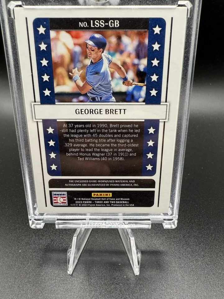 2023 Panini Three And Two George Brett relíquia de morcego autografada /9 - Imagem 2 de 2