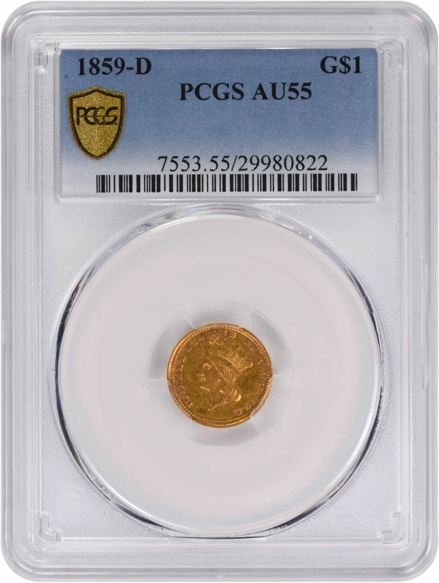 1859-Dahlonega $1 Gold Type 3 AU55 PCGS