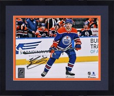 Framed Evan Bouchard Edmonton Oilers Signed 8