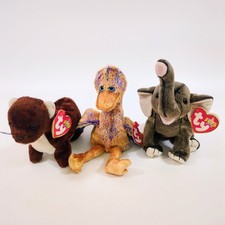 Ty Beanie Babies Lot Runner Dinky Trumpet Ferret Duck Elephant Plush Toy NWT