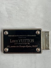 Louis Vuitton Inventeur Plaque Buckle Paris Black Belt LV Logo XL M9632