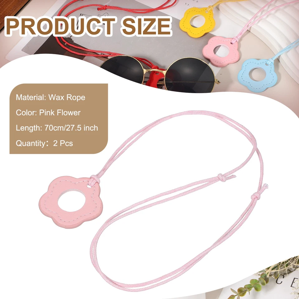 Soporte para gafas 2 piezas, soporte para cadena para gafas para hombre y mujer, flor rosa Foto 2 de 4