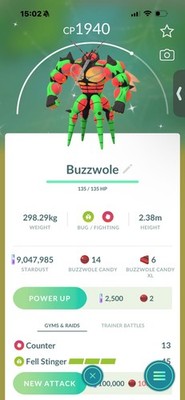 Pokemon Go Shiny Ultrabeast Buzzwole 