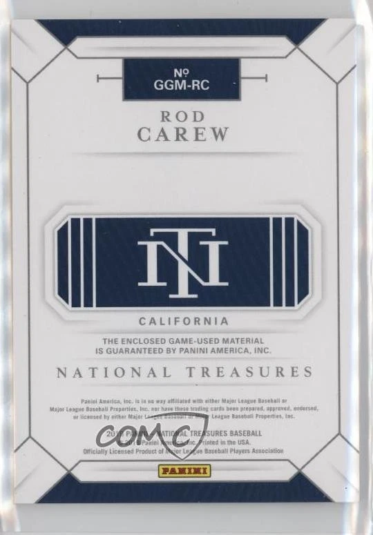 2019 Panini National Treasures Game Gear Materials Trios /25 Rod Carew HOF - Image 2 of 2
