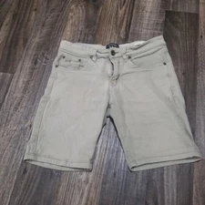 Scotch & Soda Womens Green Flat Front Chino Shorts Size 31 Stretch Whit Love