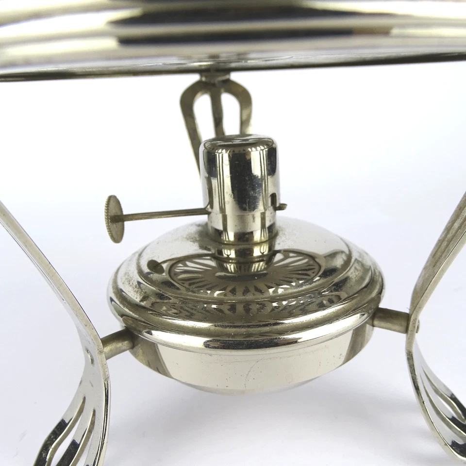 Jugendstil Stövchen Rechaud, Messing vernickelt, Kallmeyer & Harjes Gotha c 1910 - Bild 3 von 4