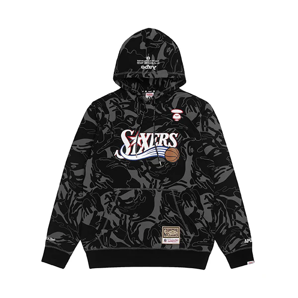 Brand New Aape X Mitchell & Ness Philadelphia Sixers Hoodie Men's
