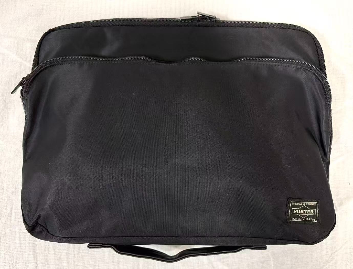 PORTER TIME Document Case Briefcase Black Nylon Yoshi… - Gem