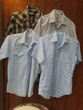 Lot Of 4 Mens Vintage SS Western Cowboy Pearl Snap Shirt Used Read