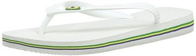 NWT Havaianas Men's Brazil Flip Flops, White Embossed Flag Logo Sandal 4000032