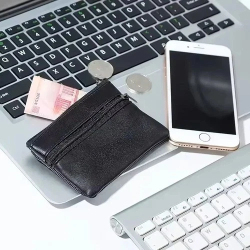 "Mini Leather Coin Purse – Small Zipper Wallet for Men, Women & Kids" - Picture 3 of 7