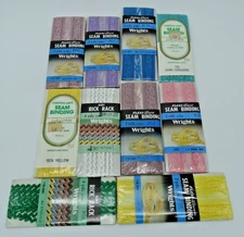 Mixed Lot Stretch Lace Seam Binding & Baby Rick Rack, J&P Stretch Lace Binding