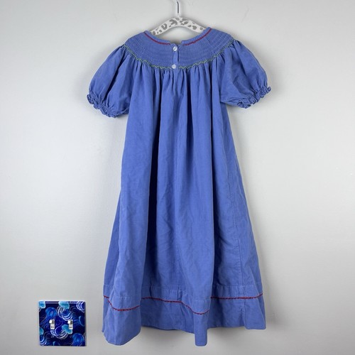 Anavini School ABC Smocked Bishop Dress Blue 4T Kindergarten Cotton - Picture 8 of 9