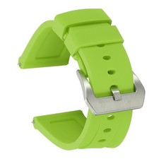 Silicone Watch Bands 26mm Soft Watch Band with Silver Buckle, Light Green