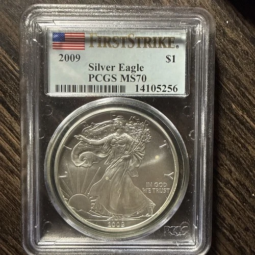 2009 American Silver Eagle PCGS MS70 - First Strike Flag Label