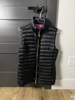 Lilly Pulitzer Noella Vest Black Preppy Jewel Zip Up Down Puffer M Casual Preppy
