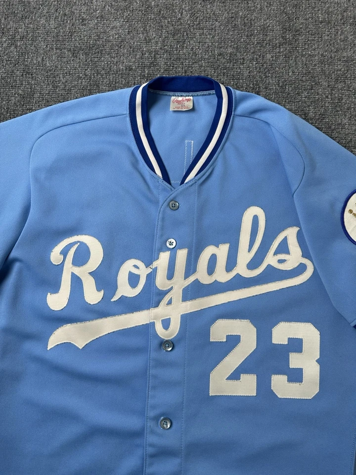 Mens Baseball Rawlings Kansas City Royals #23 Monty Ballard Jersey Blue, Size M - Image 3 of 4