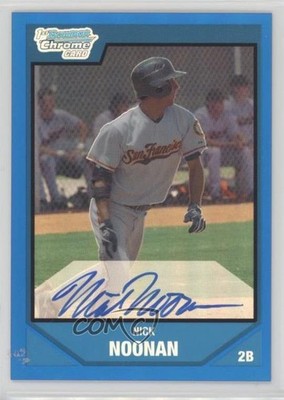 2007 Bowman Draft Chrome Picks Rookie Blue Refractor /150 Nick Noonan Auto 0b2
