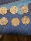 Lot Of  SIX 90% Silver Quarters.  35’ 36’ 43’ 44’ 58’ 63’