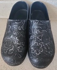 Sanita Original Danish Clogs Signature Black Patent Leather Sz 39 US Women 7.5-8