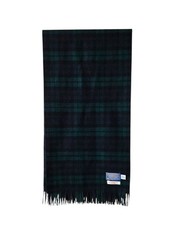 Vintage Pendleton Green Tartan Plaid 100 Virgin Wool Scarf Fringes 48 x 12 USA