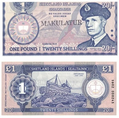 Shetland 1£ 2015 Fantasy Leif Larsen UNC Gabris Matej SB02 000243 MAKULATUR - Image 1 of 4