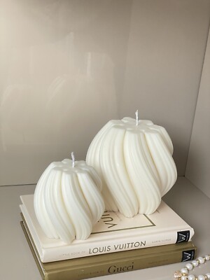 2er Set Wave Swirl Kerze | Wellenkerze | Flame Kerze | Wave Kerze | Vegan