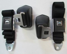 Seat Belt Set  For 1964-72 Chevelle And GM A Body Black Seatbelts, Fisher Coach