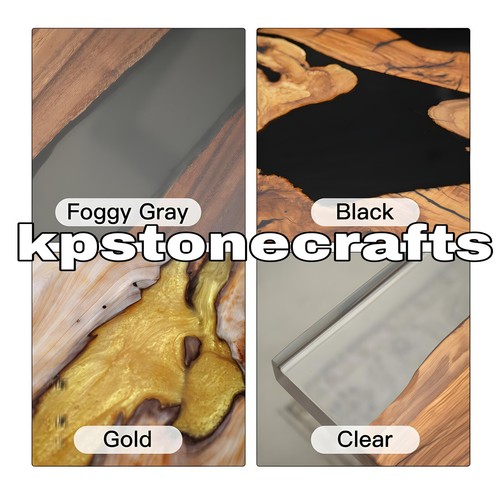 Walnut Wood Epoxy Dining Table | Metallic Green Epoxy Table Top | Custom Live Ed - Picture 7 of 9