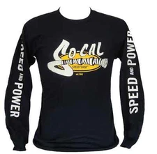 SO-CAL SPEED SHOP  SPEED AND POWER LONG SLEEVE CAMSHAFT T-SHIRTS IN NAVY BLUE